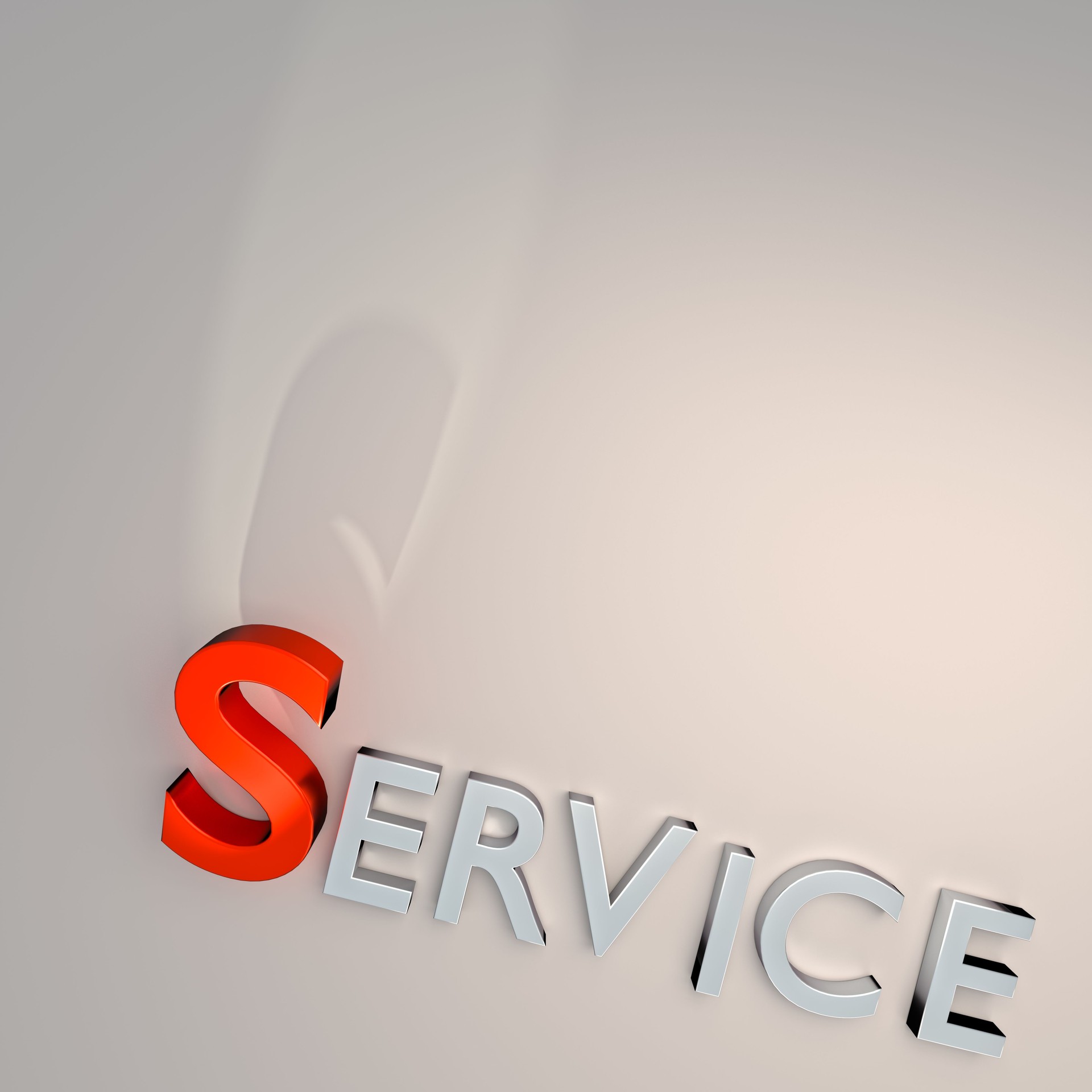 Word SERVICE Isolated on gray background
